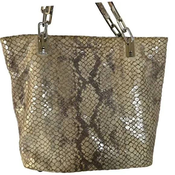 Michael Kors Snake Skin Tote Style Purse - Flaw - Picture 3 of 5